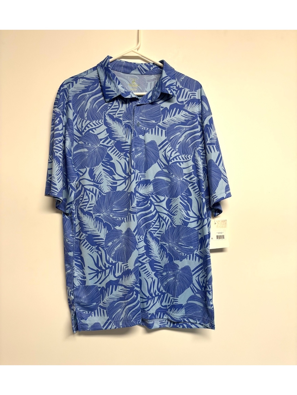 Diamond Head Wear Men’s Large Blue Tropical Hawaiian Golf Polo Shirt
